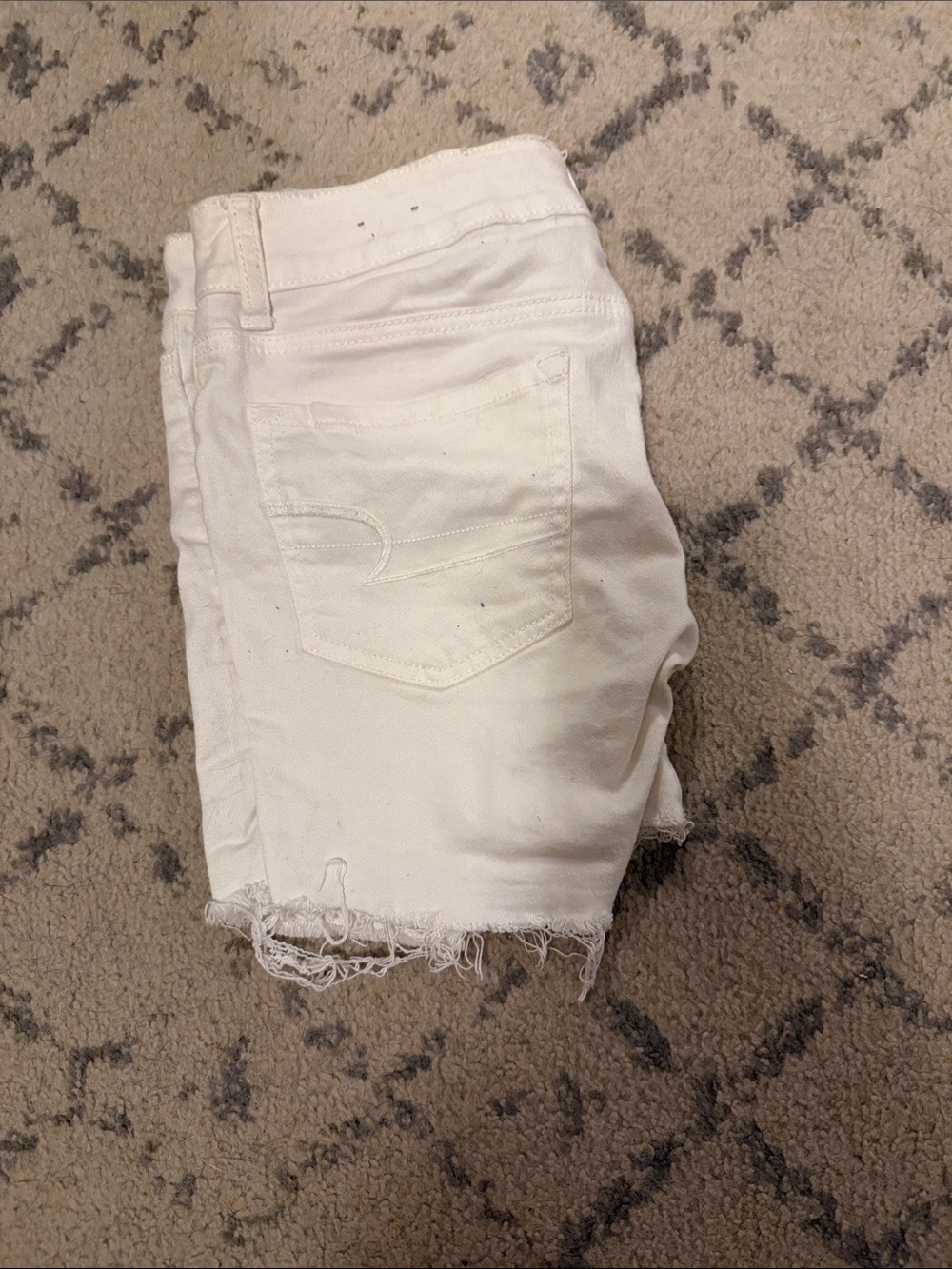 American Eagle Outfitters White Cropped Denim Shorts